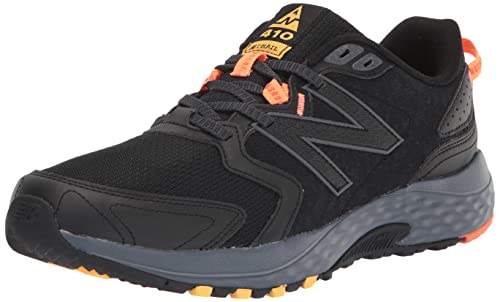 New Balance Men's 410 V7 Running Shoe, Black/Grey/Orange, X-Wide
