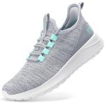 STQ Women's Slip-On Running Sneakers Grey Teal