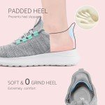 STQ Women's Slip-On Running Sneakers Grey Teal