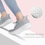 STQ Women's Slip-On Running Sneakers Grey Teal