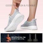 STQ Women's Slip-On Running Sneakers Grey Teal