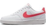 Nike Women's Court Vision Sneakers - White/Coral-Volt
