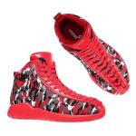 Soulsfeng Women's High Top Camo Sneakers - Red/Black