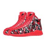 Soulsfeng Women's High Top Camo Sneakers - Red/Black