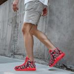 Soulsfeng Women's High Top Camo Sneakers - Red/Black
