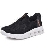 Jackshibo Slip-On Sneakers for Plantar Fasciitis, Black