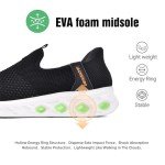 Jackshibo Slip-On Sneakers for Plantar Fasciitis, Black