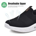 Jackshibo Slip-On Sneakers for Plantar Fasciitis, Black