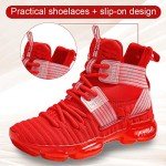Kids' High-Top Basketball Sneakers - Red 8119