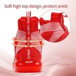 Kids' High-Top Basketball Sneakers - Red 8119