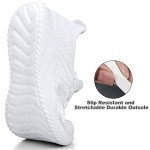 Feethit Women's Lightweight Slip-On White Sneakers