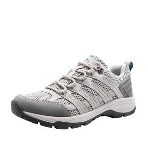 NORTIV 8 Women's Waterproof Hiking Sneakers - Light Grey