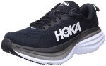 Hoka Women's Bondi 8 Sneaker, Black/White, 7