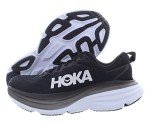 Hoka Women's Bondi 8 Sneaker, Black/White, 9.5