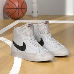 Nike Men's Basketball Sneakers, White and Black, Size 12