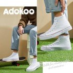 Adokoo Men’s High Top Canvas Sneakers – Black & White
