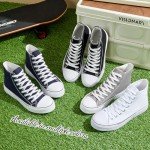 Adokoo Men’s High Top Canvas Sneakers – Black & White