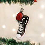High Top Sneaker Glass Ornament for Christmas Tree
