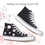 Kufeiti Women's High Top Embroidered Canvas Sneakers