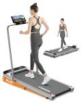 2-in-1 Folding Treadmill with Incline and Remote