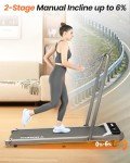 2-in-1 Folding Treadmill with Incline and Remote