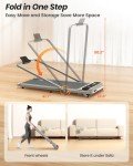2-in-1 Folding Treadmill with Incline and Remote