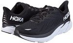 HOKA Clifton 8 Black/White Sneakers - Wide Fit