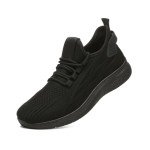 Lightweight Non-Slip Black Sneakers for Women