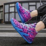 Men's High Top Basketball Sneakers - Purple