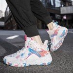 Ultra-Light High Top Basketball Sneakers - White/Pink