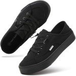 Hash Bubbie Women's Black Low Top Canvas Sneakers