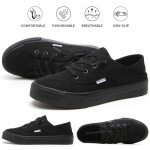 Hash Bubbie Women's Black Low Top Canvas Sneakers