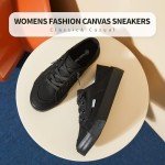 Hash Bubbie Women's Black Low Top Canvas Sneakers