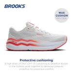 Brooks Women's Ghost Max 2 Sneakers, White/Coral