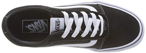 Vans Women's WM Ward Sneaker, Black ((Suede/Canvas) Black/White Iju), 7