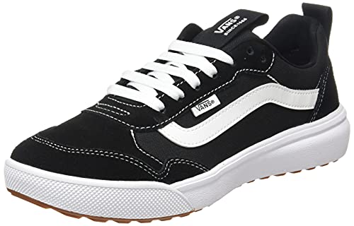 Vans Men's Low-Top Trainers Sneaker, Suede Canvas Black White, 10