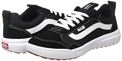Vans Men's Low-Top Trainers Sneaker, Suede Canvas Black White, 10
