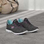 Skechers Women's Black/Light Blue Sneaker, Size 9