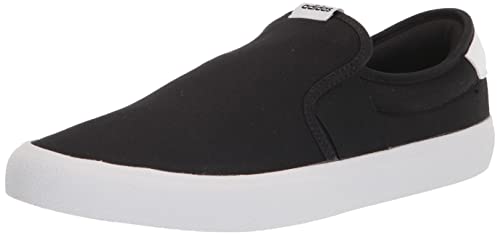 adidas Vulcraid3r Slip on Sneakers (Black/White, 11.5)