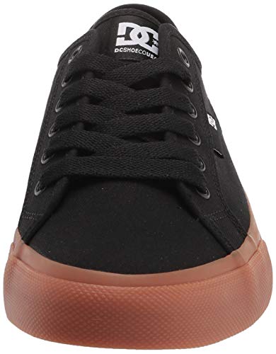 DC mens Manual Low Top Vegan Friendly Casual Skate Shoe, Black/Gum, 10.5 US
