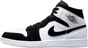 Nike Air Jordan 1 Mid Men's Sneakers, White/Black