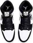 Nike Air Jordan 1 Mid Men's Sneakers, White/Black