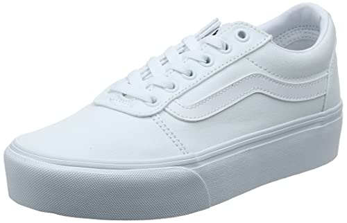 Vans Women's Ward Platform Sneaker, White Canvas White 0rg, 8.5