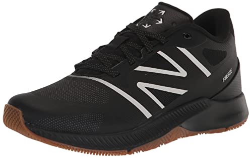 New Balance Men's FreezeLX V4 Box Lacrosse Shoe, Black/Gum/White, 9 Wide