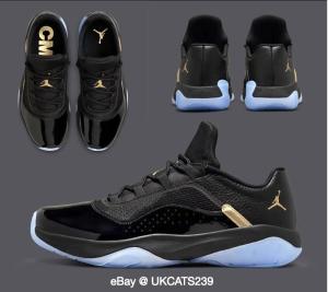 Nike Air Jordan 11 Low Black Gold Sneakers