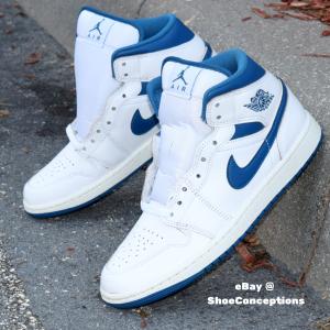 Nike Air Jordan 1 Mid SE White Blue Sneakers