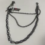 Gun Black Chain with Family Pendant for Sneakers