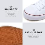 FRACORA Women's White and Black Canvas Sneakers