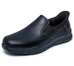 Skechers Men's Black Slip-On Work Sneakers, Size 10.5