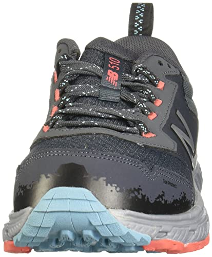 New Balance Women's 510 V5 Trail Running Shoe, Gunmetal/Wax Blue/Wax Blue, 8